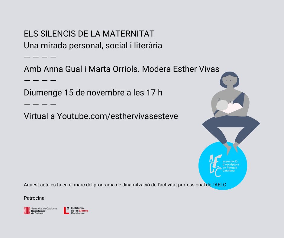 esthervivas's tweet photo. On són les mares en la literatura? Per què l'experiència materna ha estat tan invisible en la cultura? Criar i crear és possible? 

De tot això en parlarem aquest diumenge, 17h, @annagual @MartaOrriols i servidora 😍

L'acte el podreu seguir aquí: 
https://t.co/H6IrRWQodU https://t.co/doOGZ4i4EV
