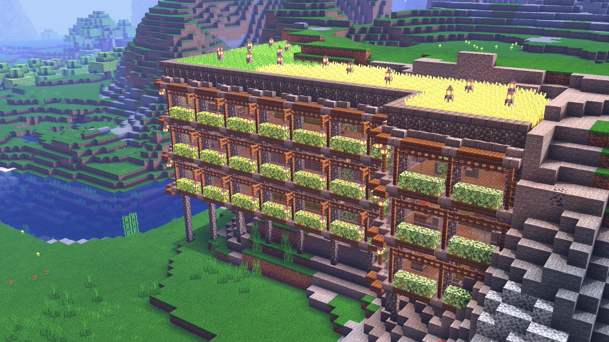 Kogumapro こぐまぷろ No Twitter 先日投稿した崖の仮拠点を延長したらこんな感じになりました もう仮拠点ではないですが 建物に拡張性があるのって魅力ありますよねぇ 建物がどんどん増殖していく感じが好きです マイクラ Minecraft建築コミュ マイン