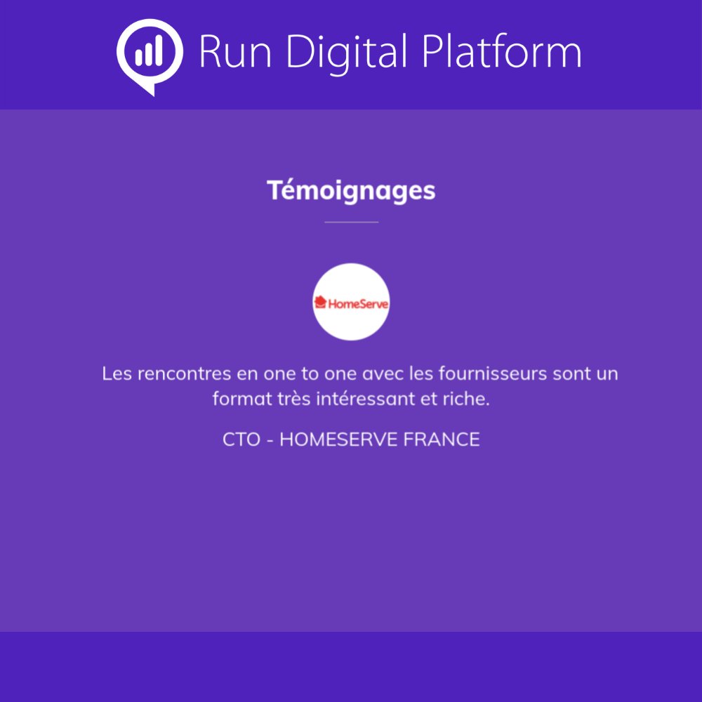 RD_evenement's tweet image. [#RunDigitalPlatform] 💬 Découvrez les témoignages des participants aux précédentes éditions de @RDP_evenement , testez vous-aussi la formule @PremiumContact !
run-digital-platform.com/Lyon/default.a…
