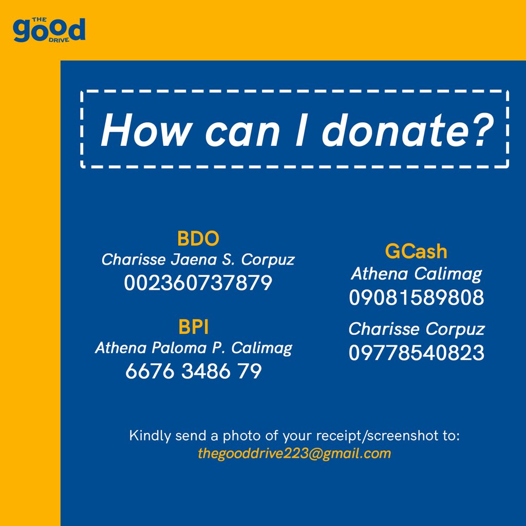 thegooddrive23's tweet photo. The Good Drive is an initiative of a batch of medical students. The impact of Typhoon Ulysses is immense, and we are once again asking for your help to reach those who are greatly affected by this calamity in Marikina City.

#TheGoodDrive2023
#ParaSaMarikina
#UlyssesPH https://t.co/sEGi0pDuHw