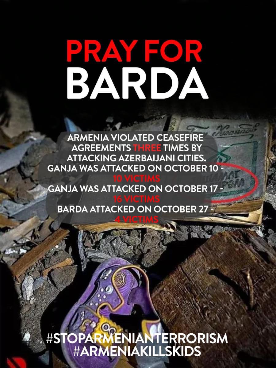 NMuradli's tweet photo. Lets not forget what armenians did to Barda and Ganja city! They attacked and killed azerbaijani civilians. Now they are trying to show themselves as victims. Ridiculous!
#Armenianoccupation #ArmenianAggression #WarCrimes https://t.co/x4QtAmIMld