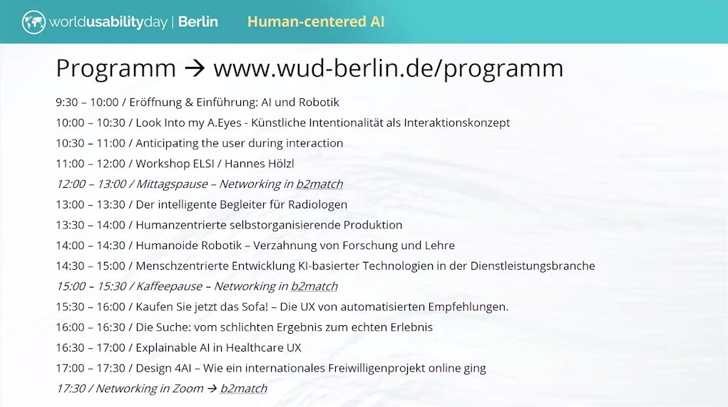 WUD_Berlin's tweet photo. Danke an alle bisherigen Referent*innen – Simon Untergasser, Paul Schweidler, Nele Russwinkel – für die spannenden Talks beim #wudberlin 2020!
Wir freuen uns auf weitere inspirierende Vorträge nach dem interessanten Workshop von YOUSE zum Thema ELSI &amp; der Mittagspause!
#wud2020 https://t.co/FjHWvDY6L8