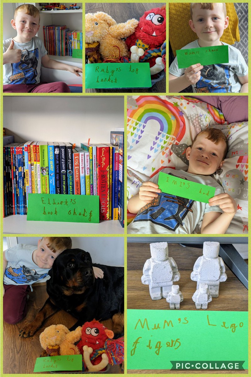 CeriMcB's tweet photo. To help learn about possessive apostrophes we got active. Elliot ran around the house to see what he could label correctly. These are a few of our favourite things #ActiveHomeLearning @MrsHarveyKS1 @Inspire_Ashton https://t.co/6mVrCtkrcE