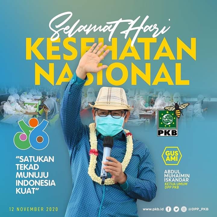Repost @DPP_PKB

Selamat Hari Kesehatan Nasional 12 November 2020

#PKB
#HariKesehatanNasional

@cakimiNOW @EmHasanuddin @DPP_PKB @BangJay_sf @UmarIrawaty