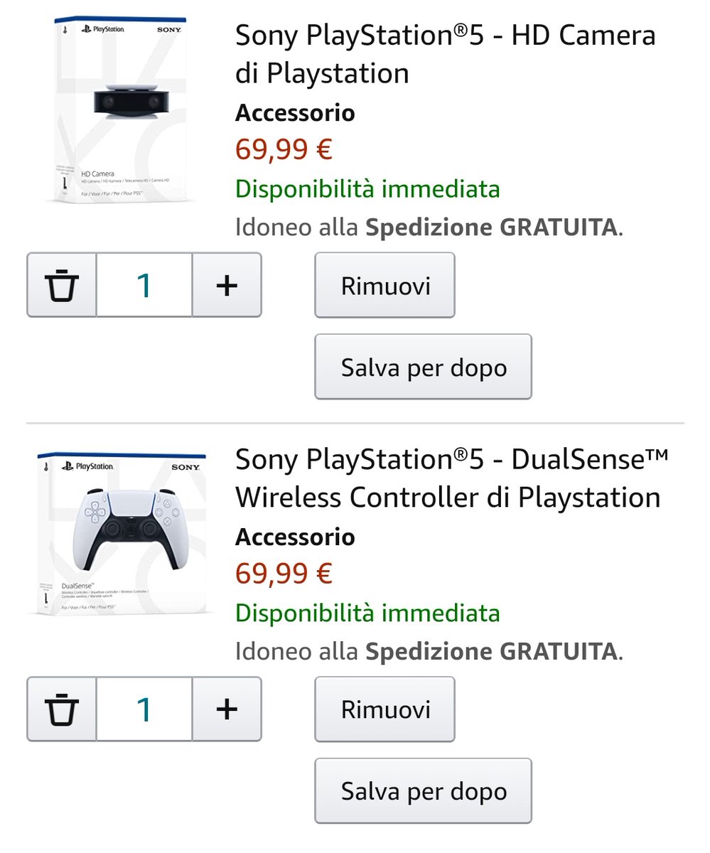 TheBadNinja2's tweet photo. 🔻 PlayStation News 🔺

Da oggi 12 novembre sono disponibili tutti gli accessori ufficiali della PS5 solo su Amazon

Invece dal 19 novembre sarà disponibile la PS5 che potrà essere comprata all' inizio solo su Amazon dopo tanti giorni invece verrà messa nei mercati non online. https://t.co/dexPNw3jZW
