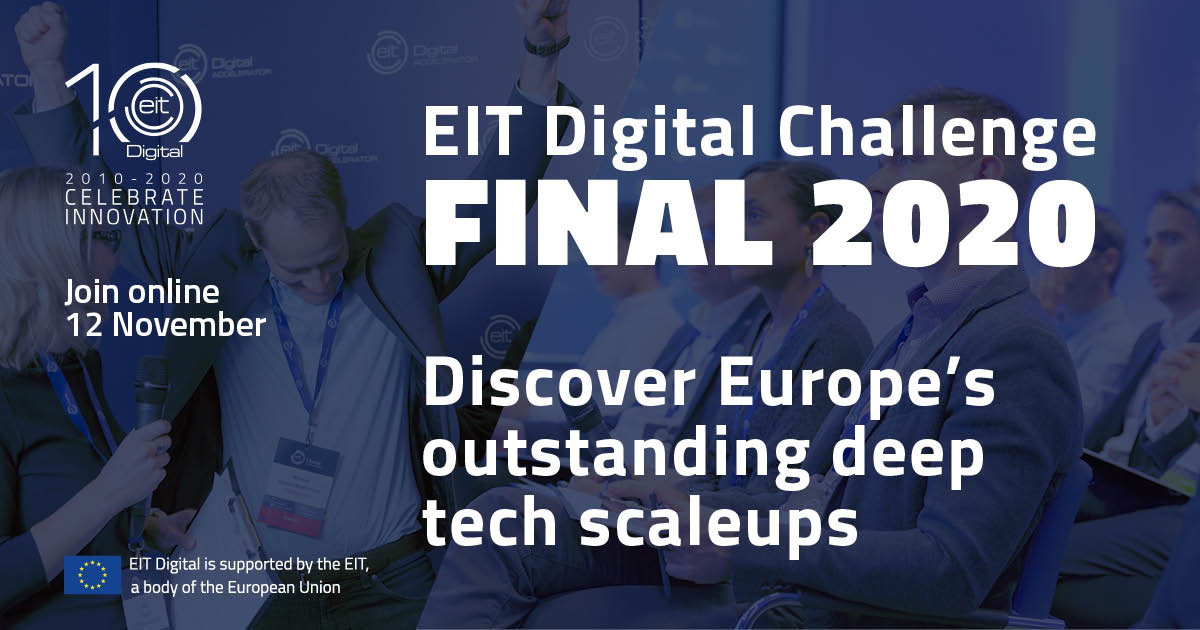 28DGTL's tweet photo. #EITDigitalChallenge 2020 is on! 20 most promising #deeptech scaleups will pitch their solutions in front of the expert jury to compete for international growth prizes totalling €350K. Stay tuned to discover the next European digital champions! https://t.co/K1QEpJrpPT https://t.co/aHxNX8v2LQ