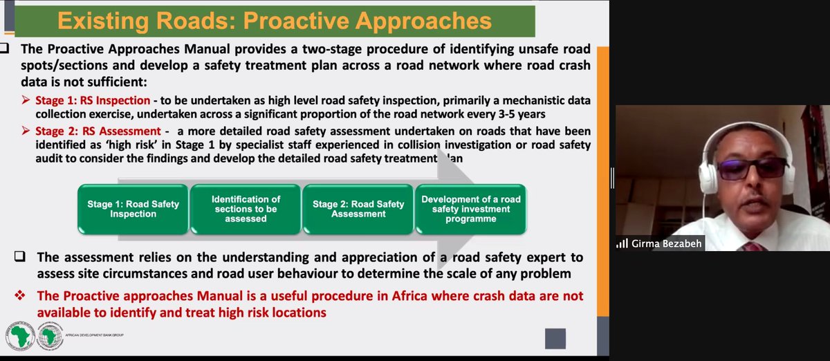 IRFofficial_org's tweet photo. Girma Bezabeh Road Safety Specialist, Infrastructure & Urban Development Department, @AfDB_Group
Reactive and proactive approches to identify and treat unsafe #roads in #Africa
#IRF4Recovery #RoadSafety https://t.co/0lwCn4z473