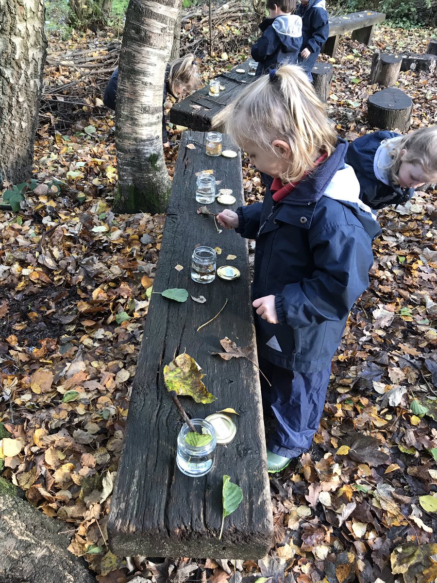 HawthornsEY's tweet photo. For our Autumn Discovery week we decided to make magic potions in the woods! I wonder what magic they will make happen with their new creations? @HawthornsSchool https://t.co/CfkWlomFdq