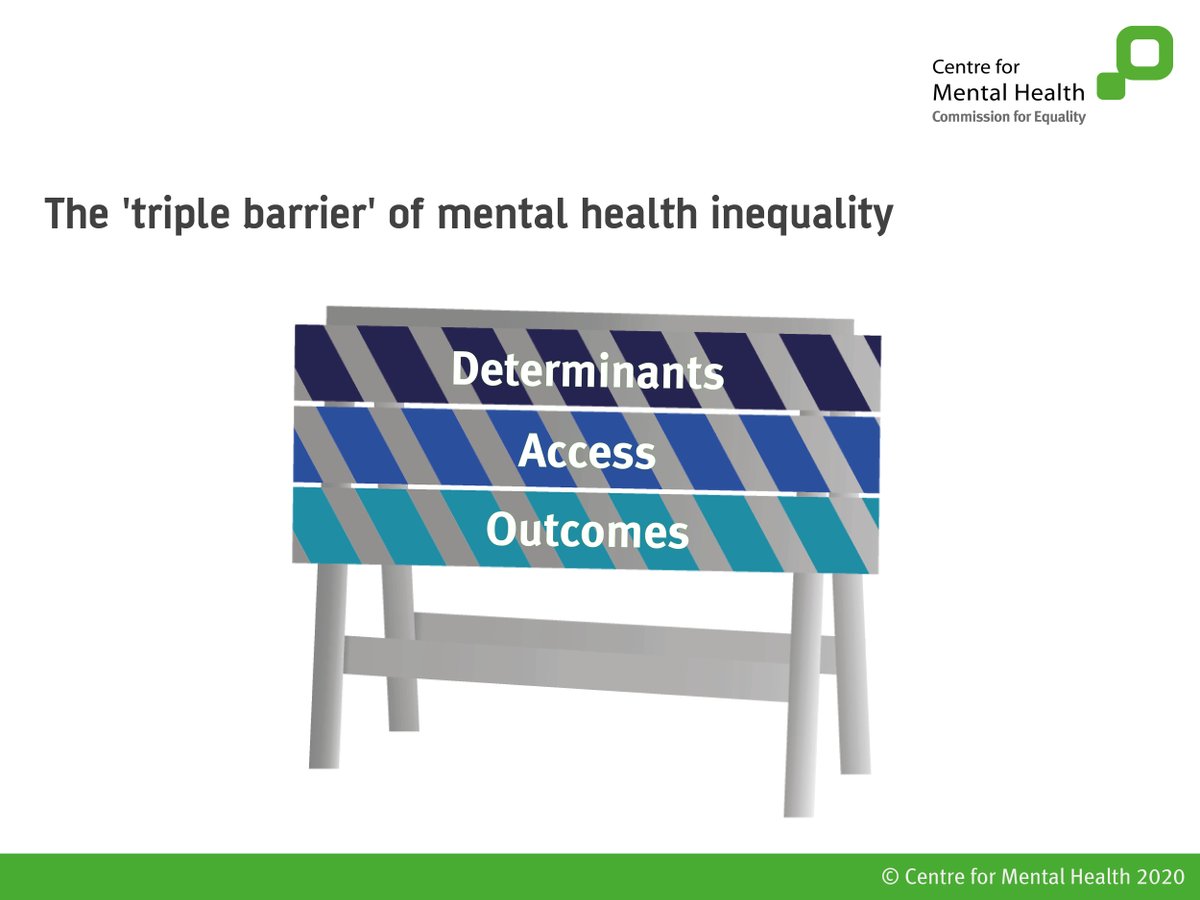 . @_Sarah_Hughes_ explains the 'triple barrier' of mental health inequality - that some people are more likely to experience poor mental health, and less likely to get access to effective support. #EqualityInMentalHealth