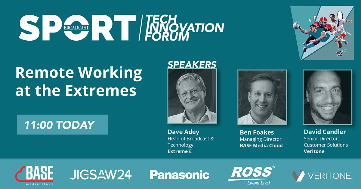 Our next session takes a behind-the-scenes look at how new electric off-road racing series <a href="/ExtremeELive/">Extreme H</a> will power its race to highlight the impact of climate change, whilst building innovative #remotebroadcast workflows. <a href="/basemediacloud/">base</a> <a href="/veritoneinc/">Veritone</a> #sporttech #casestudy