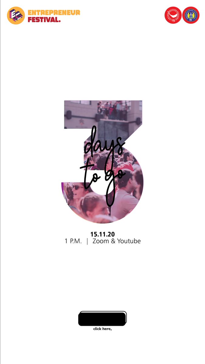 [Counting Down]

E-Fest is just 3 days more. With excellent speakers and interesting topic, it's going to be a great experience.
Don't miss it! See you!

More info : instagram.com/efest_uny?igsh…

#AdaptiveGeneration
#AdaptiveEra
#AdaptivePreneur
#EntrepreneurFestival2020