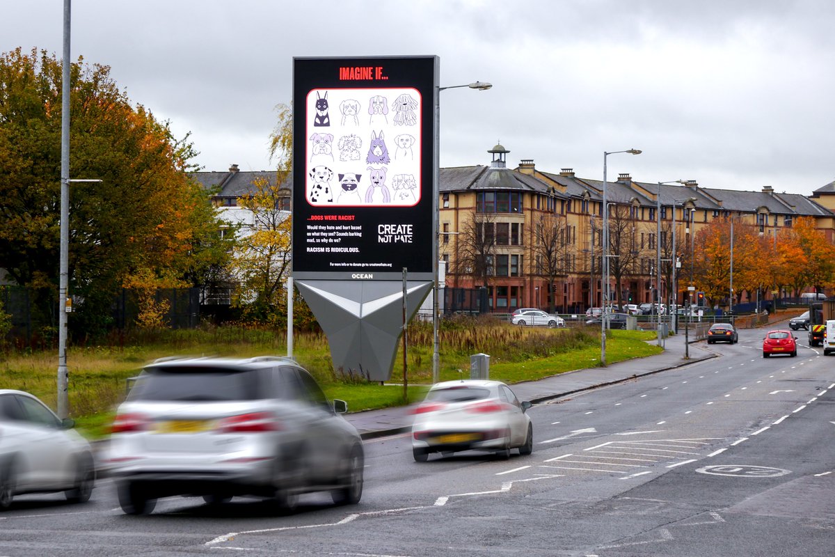 CreateNotHateUK's tweet image. Great to see the 'Racist Dogs' campaign by Finton (22) and Mariana (22) in these sites

Huge thanks to @Posterscope and @OceanOutdoorUK for providing these spaces pro bono and to @TotalMediaUK 

#createnothate #racistdogs #creativework #advertising #marketing #ooh #antiracism