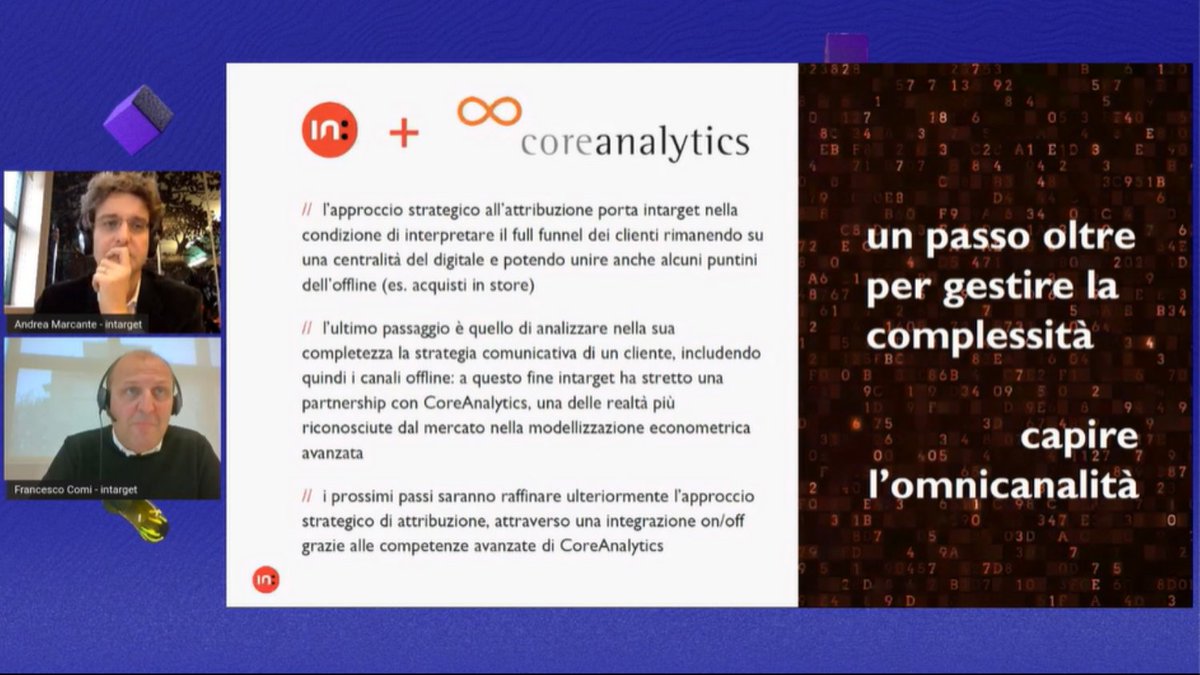 "Misurare solo i canali digitali non è abbastanza, i canali offline e tradizionali sono ancora molto importanti" - 
Francesco Comi, Chief Business Development Officer di <a href="/intargetnet/">Intarget</a>
#IABForum #IABForum2020 #WelcomeToMetaverse <a href="/IABItalia/">IAB Italia</a>