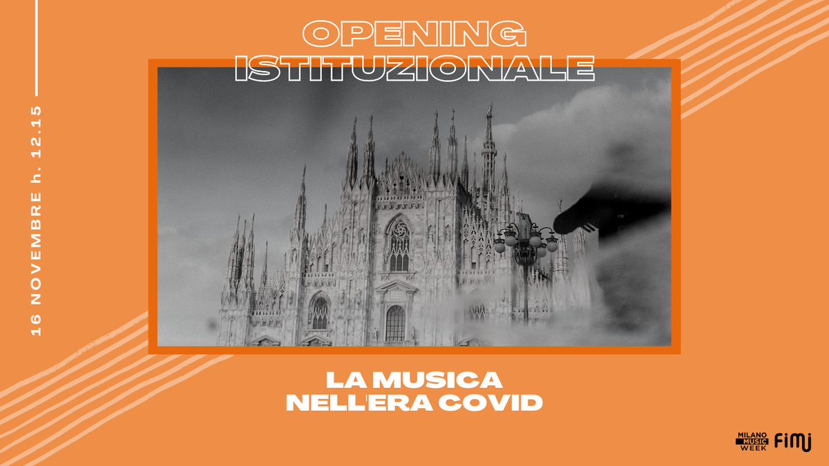 FIMI_IT's tweet photo. #SaveTheDate • Qual è lo stato del settore musicale nell'epoca Covid? Ne parleremo all'opening istituzionale della quarta edizione di @milanomusicweek.

L'appuntamento è per il 16 Novembre alle 12.15, special guest: #FrancesMoore, CEO @IFPI_org: https://t.co/SWxgDxe1FO

#mmw20 https://t.co/MNBpksijme