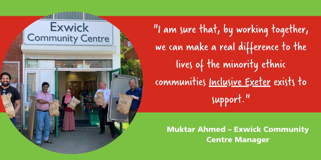 FareShareSW's tweet photo. Inclusive Exeter brings together 7 grassroots community groups, with the overarching aim of enabling BAME residents in #Exeter to have a voice &amp; increased visibility in the wider community.  They're using our food to support those in hardship due to the pandemic.
@ExeFoodAction https://t.co/f0jKo2Z4Js