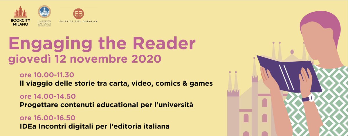 Proseguiamo con la parte III dell'evento "Engaging the reader 2020. Idea incontri digitali per l’editoria italiana" ✨
Gli allievi del Master BookTelling raccontano la realizzazione di IDEa Incontri Digitali per l’Editoria italiana 🤩

<a href="/BOOKCITYMILANO/">BookCity Milano</a> <a href="/editoriaUnicatt/">Master in Editoria Unicatt</a> #BCM2020