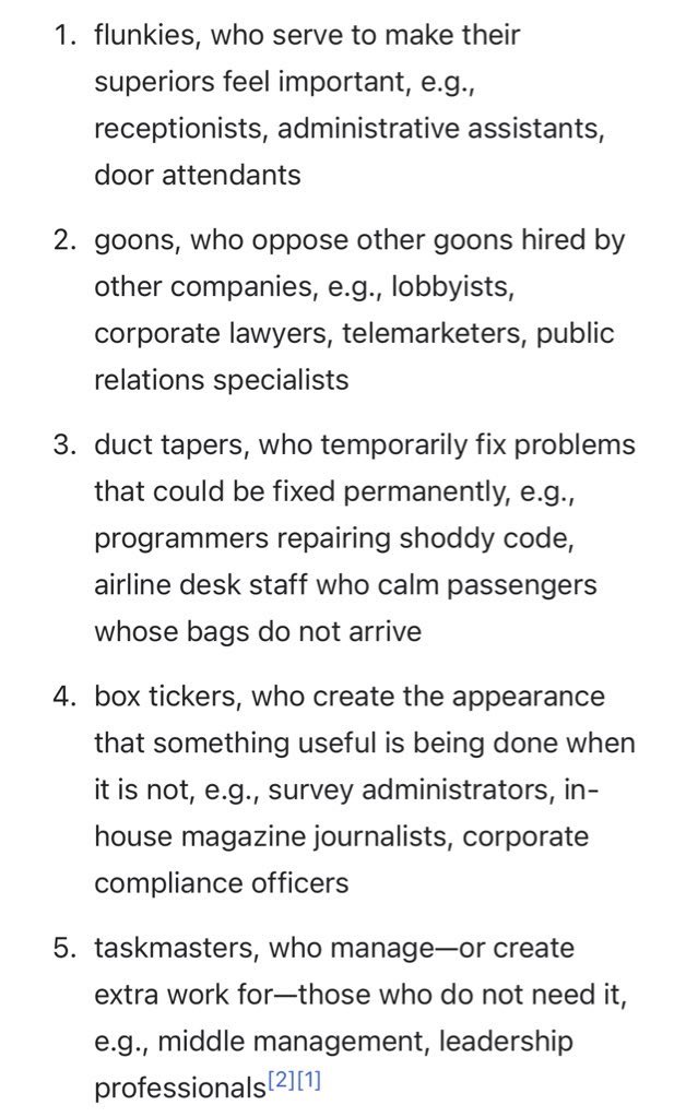 Here’s the list of  #bullshitjobs off of Wikipedia
