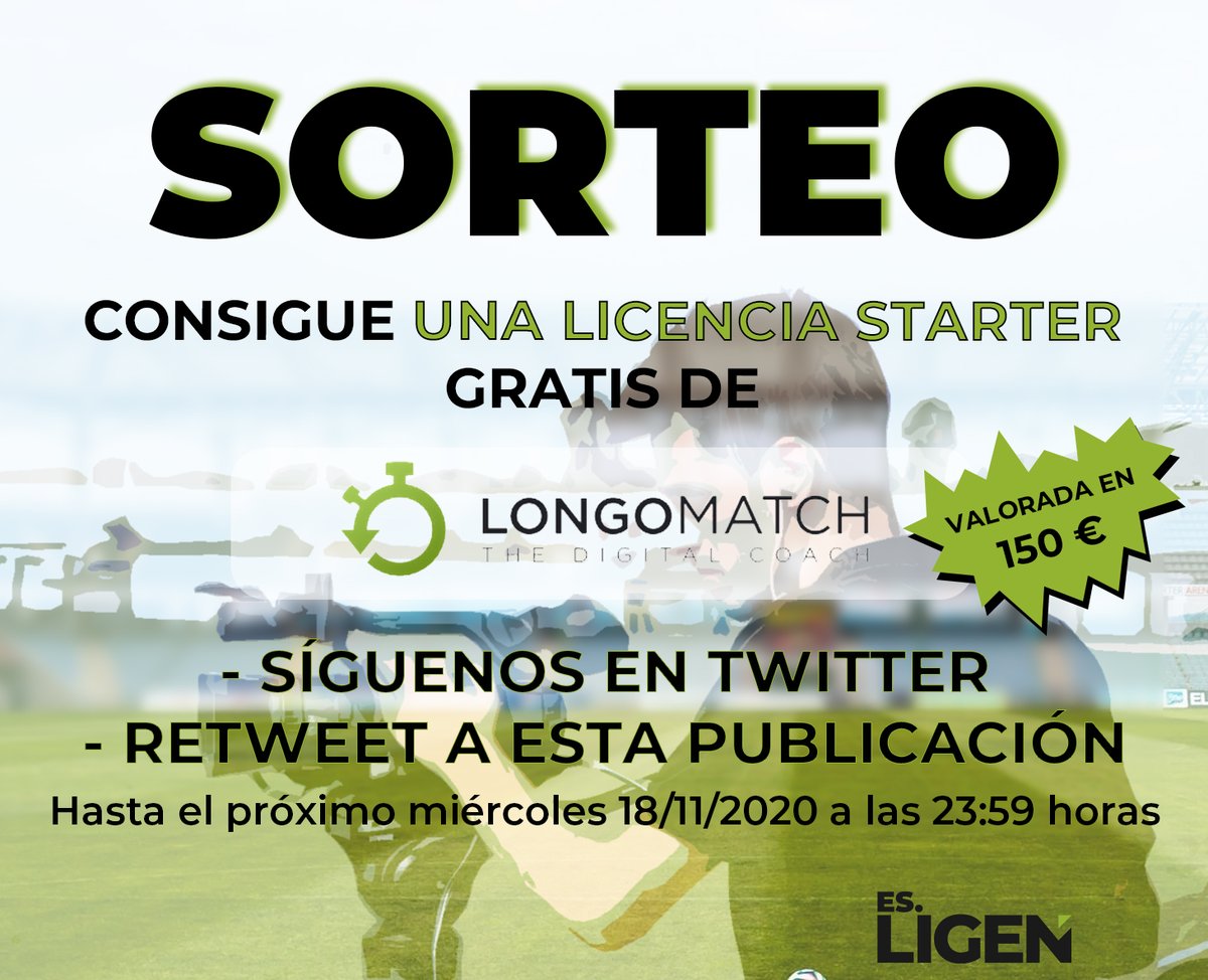 💥SORTEO💥 | 1x Licencia STARTER del software de video análisis @LongoMatch_ entre aquellos que nos sigan y hagan retweet a esta publicación!

🤑Valorada en 150€
🔝Herramienta de referencia
📅Hasta el próximo miércoles 18/11/20

#analisistactico #dieligen #longomatch