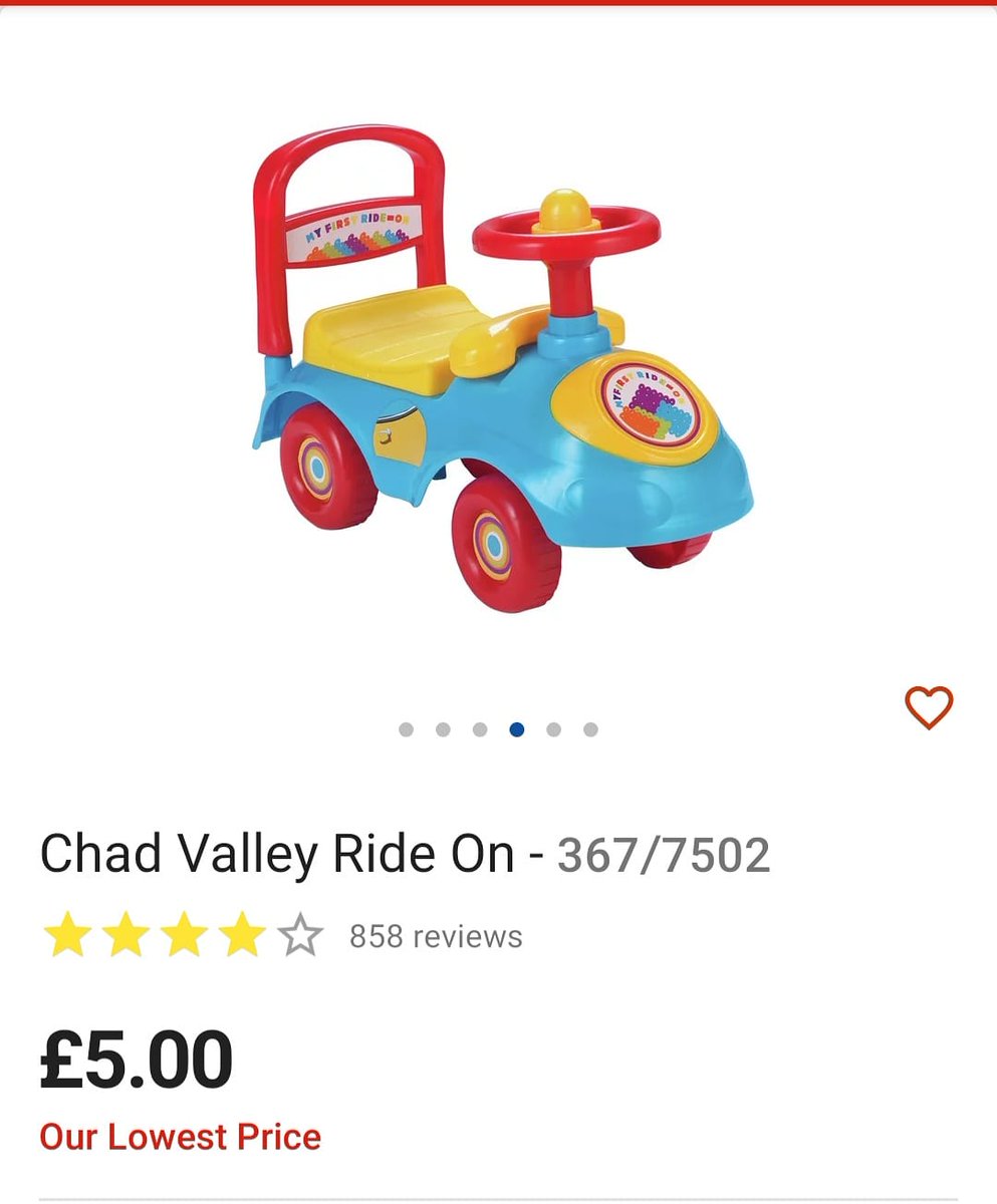 MSavingguru's tweet photo. Wow brilliant price £5 @argos for a ride on to put away for Xmas or even for now item says from 1 years of age upwards.#everypennycounts #dailydeals #savemoney  #bargainshopper #bargain #xmas #gifts #children https://t.co/QJZodOvIme
