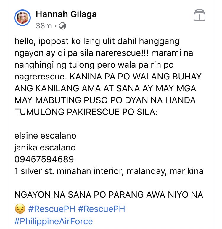 JAHDORED's tweet photo. 1 silver st. minahan interior, malanday, marikina.

contact #: 09457594689

#RescuePH #UlyssesPH https://t.co/YABXXsHCBA