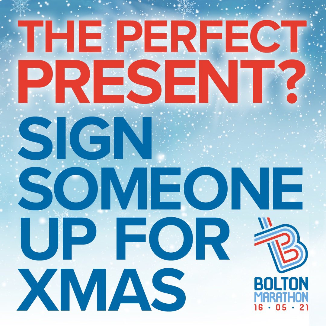 BoltonMarathon's tweet photo. After the ideal Christmas present?
Go to https://t.co/JRsjp4GRiu
Enter the Bolton Marathon, Bolton Marathon 10k or Twin Towns Challenge!
Top it off with some great #merch at https://t.co/JFCFsl33ki
#boltonmarathon #propermarathon #christmas2020🎄🎅🎁 #marathon #10k https://t.co/QtqkU611kc
