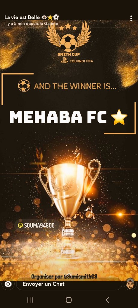 Grand vainqueur du tournoi <a href="/lavieestbelle/">lavieestbelle</a> en battant <a href="/xOttoman3/">x O T T O M A N</a> aux tirs au but.
Merci aux joueurs de l'équipe @Aliii948 <a href="/Youssmiaou/">Youss</a> <a href="/haissam/">haissam</a> @Mraah2 <a href="/mouss/">Alexandre Moussier</a> @chikou <a href="/omar/">omar</a>
#MFFamily #noussommesderetour #premiereetoile #atoutjamaislespremiers