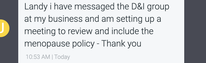 bloomuk's tweet photo. #BloomFest2020 Off the back of the discussion on taboos around women's bodies, from periods to menopause, we have people commenting in the chat saying they have just sent an email to their D&amp;I team asking to change their policies on menopause! @LandySlattery you have inspired! https://t.co/452YVn9ftQ