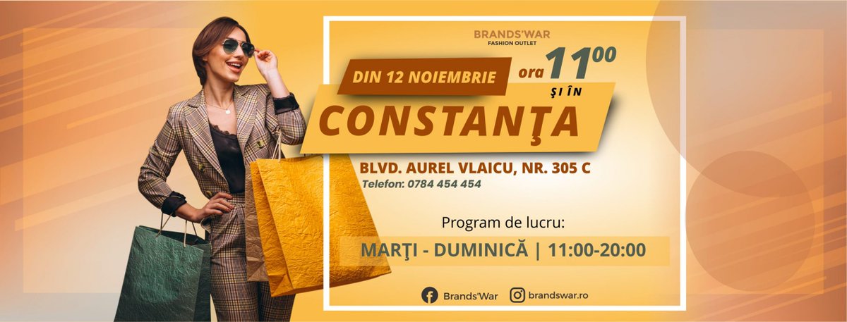 Brands'War Constanța, cel mai nou magazin în care veti gasi peste 100 de branduri celebre printre care Armani, Guess, Balmain, Calvin Klein, Furla, Trussardi sau Love, s-a deschis astăzi pe Bulevardul Aurel Vlaicu nr.  #BRANDS’WARCONSTANȚA #deschidere ziarulamprenta.ro/stirile-zilei/…