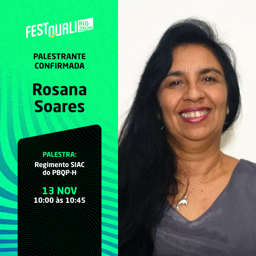 festquali's tweet photo. ➡ Rosana Soares, consultora, instrutora e auditora na APRIMOR Consultoria, é presença confirmada no #FestQualiRio2020 ! 

🔹 Inscreva-se e participe!

📲 https://t.co/yCFgmzLM3v 

#FestQuali #FestQuali2020 #FestQualiRio2020 https://t.co/InwvKZx5LN