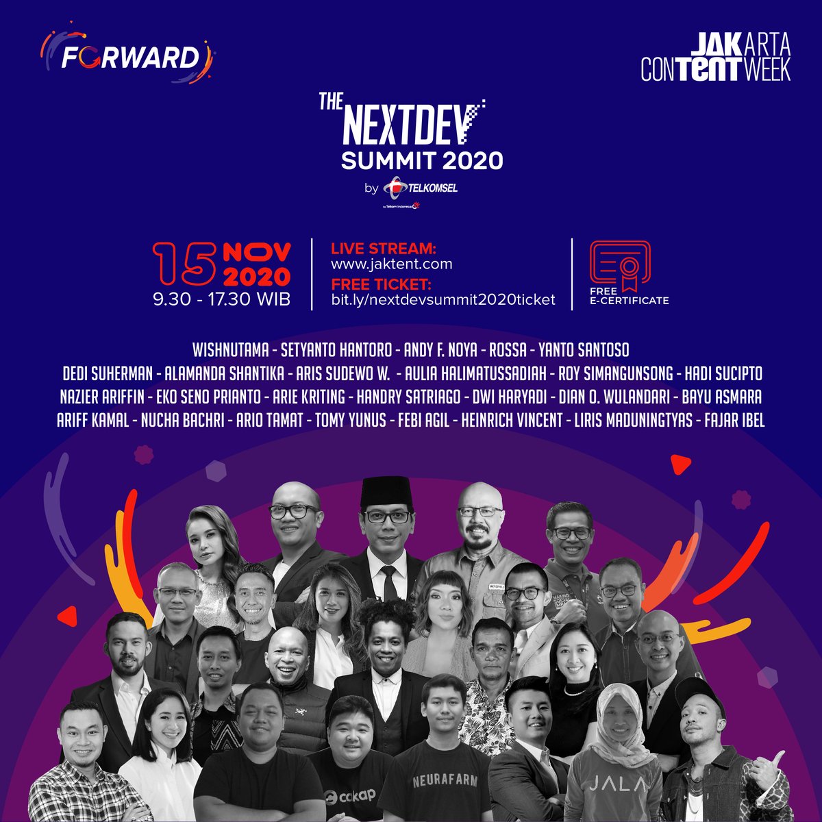 NextDev_id's tweet photo. 3 DAYS TO GO TO THE NEXTDEV SUMMIT 2020 🚀

Gali potensimu dan temukan tips &amp; trik pada sesi #TheNextDevSummit2020 yang berkolaborasi dengan Jakarta Content Week pada hari Minggu, 15 November 2020.

Dapatkan doorprize &amp; e-certificate!
Daftar di https://t.co/jq2uc3hQHD
GRATIS!💥 https://t.co/iDFSXLb8sj