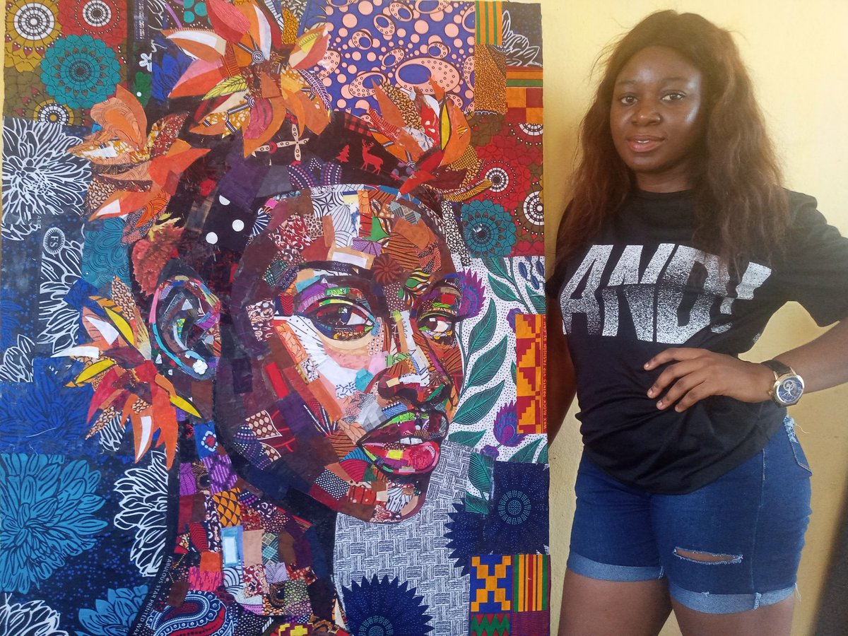 Faithfulartng's tweet photo. Hello twitter,
I make paintings with waste fabric 
Pls rt https://t.co/LVC5ByoFP0