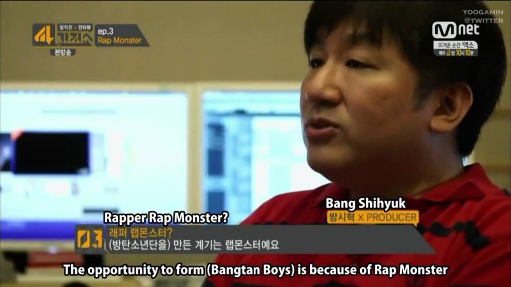 2cool4skool7B's tweet photo. Remember when Bang PD said this about our Namjoon?
"Bangtan Boys is formed because of Rapmonster"
@BTS_twt @BTSPublicity @BigHitEnt
#Rapmonster #๋ฐฉํ์๋
๋จ #ARMY #BTS #BTS_BE #8DaysToBE #7 #NAMJOON https://t.co/6kTEytrHyK