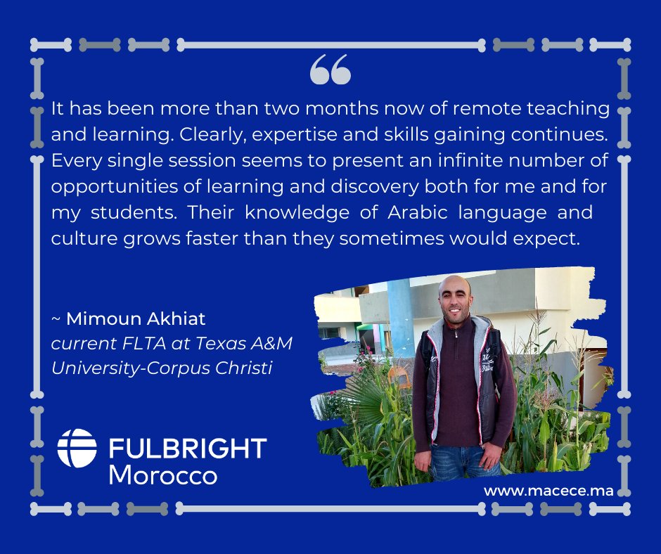 MACECEfulbright's tweet photo. #Fulbright #ForeignLanguageTeachingAssistant #FulbrightFLTA #FulbrightProgram #FulbrightAlumni #FulbrightersTestimonial #FulbrightMorocco #MACECE https://t.co/vGdQSmPF3D