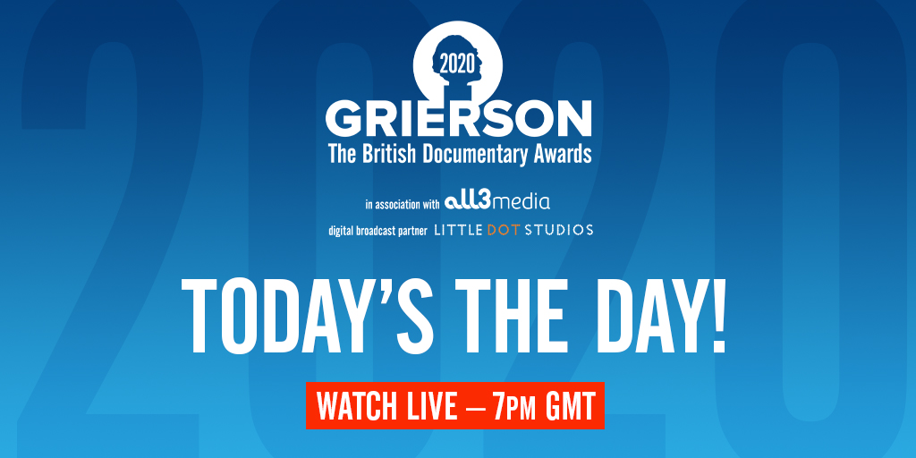 Today’s the day! Set your reminder for 7pm sharp and join us to celebrate the very best of documentary filmmaking 📺 Broadcast in association with <a href="/all3media/">All3Media</a> and our Digital Broadcast Partner <a href="/littledotstudio/">Little Dot Studios</a> – find the live stream on YouTube 👉 youtu.be/S570YonuvG4