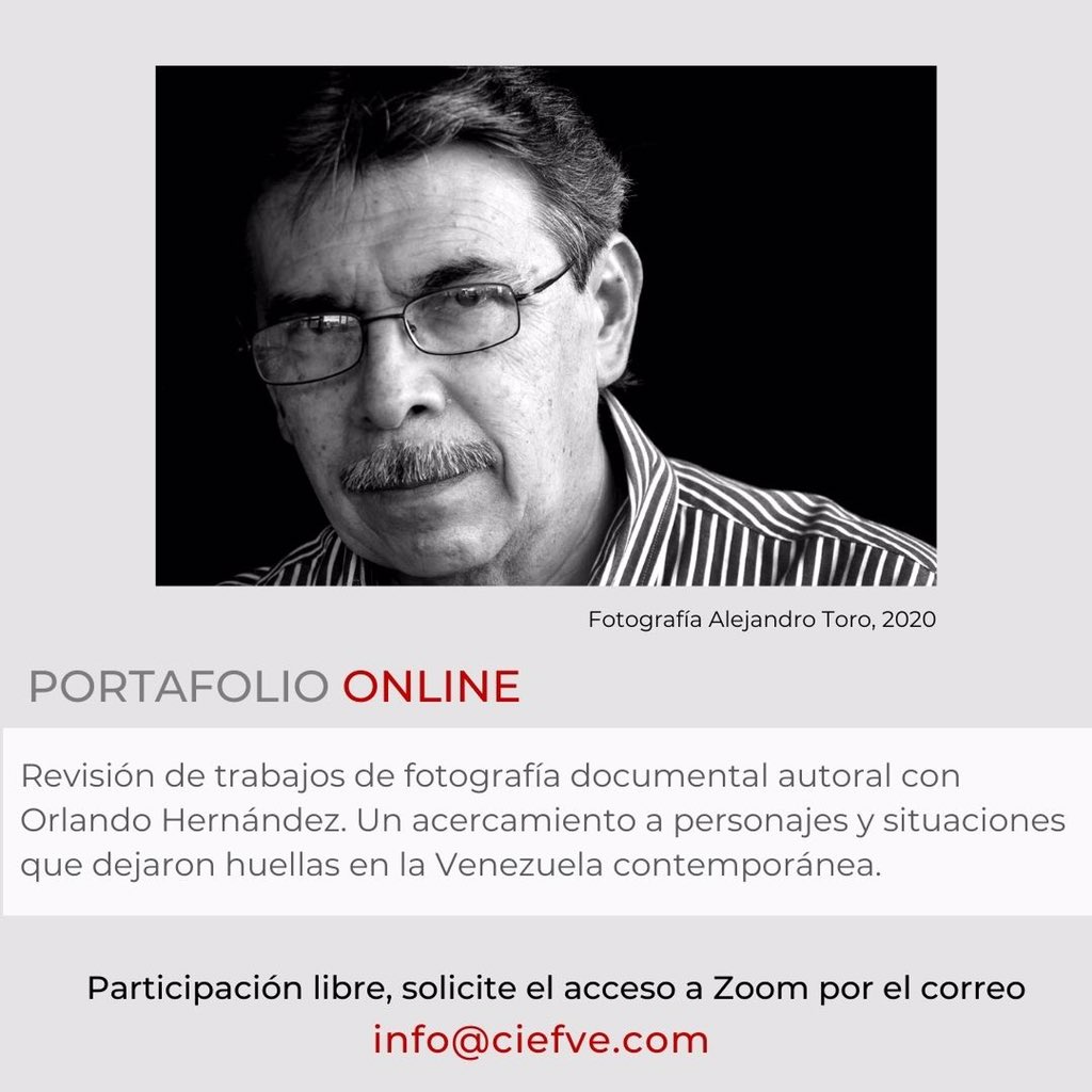 El sábado 14 de nov a las 4 pm ofreceremos un encuentro en línea con Orlando Hernández, comunicador social con un interesante recorrido como fotógrafo autoral. Es una oportunidad para apreciar una selección de su portafolio. La participación es libre, escribe a info@ciefve.com