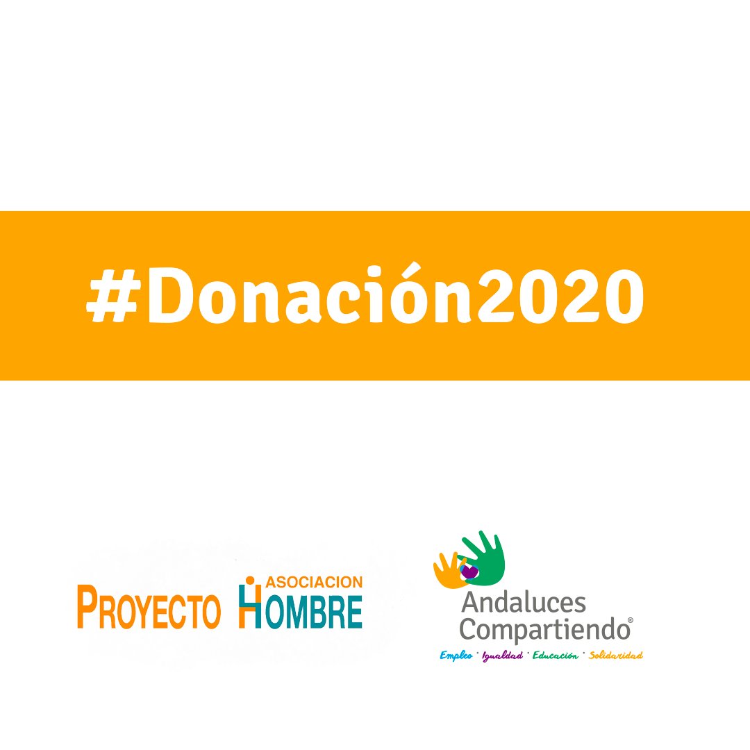 Hoy hablamos sobre la asociación <a href="/ProyectoHombr/">ProyectoHombreSevill</a> 🧡

Realizan una maravillosa labor, con el fin de ayudar a personas con problemas de #adicción, así como a sus familias.
A sus sedes de #Sevilla y #Huelva hemos hecho llegar el apoyo de la #Donación2020

#AndalucesCompartiendo