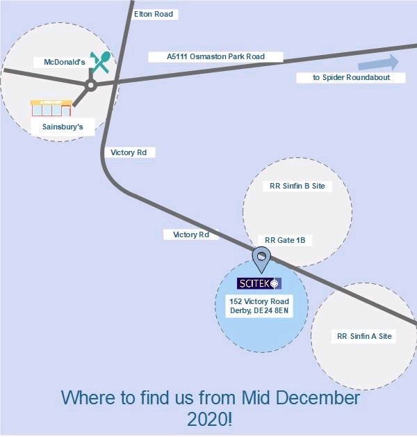 ScitekLtd's tweet photo. We would like to inform our customers, suppliers &amp; partners that we are moving premises! From mid December you will find our new building on Victory Road in Derby. Our contact telephone numbers will remain the same. #derbybusiness #sciteknews https://t.co/VYj2b5wQXx