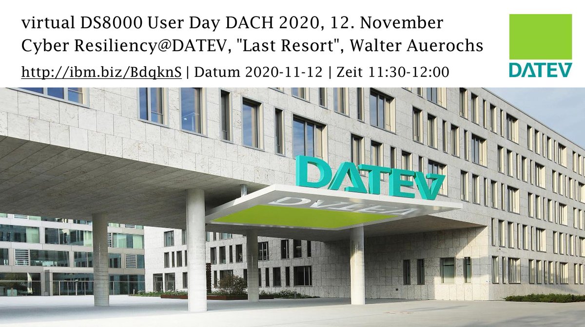 wauerochs's tweet photo. #VirtualDS8000UserDayDACH #DS8000 #DS8K
https://t.co/Kgu1wRsTV9
#IBM by @stefan_lein from @IBM
@IBMZ @IBMStorage @IBMNews
#CyberResiliency @DATEV as #LastResort
by @wauerochs failed after 15 minutes ⚠️
Backup/restart works @stefan_lein presents the foils✅
#DATEVinfluencer https://t.co/XOVejZ5oy4