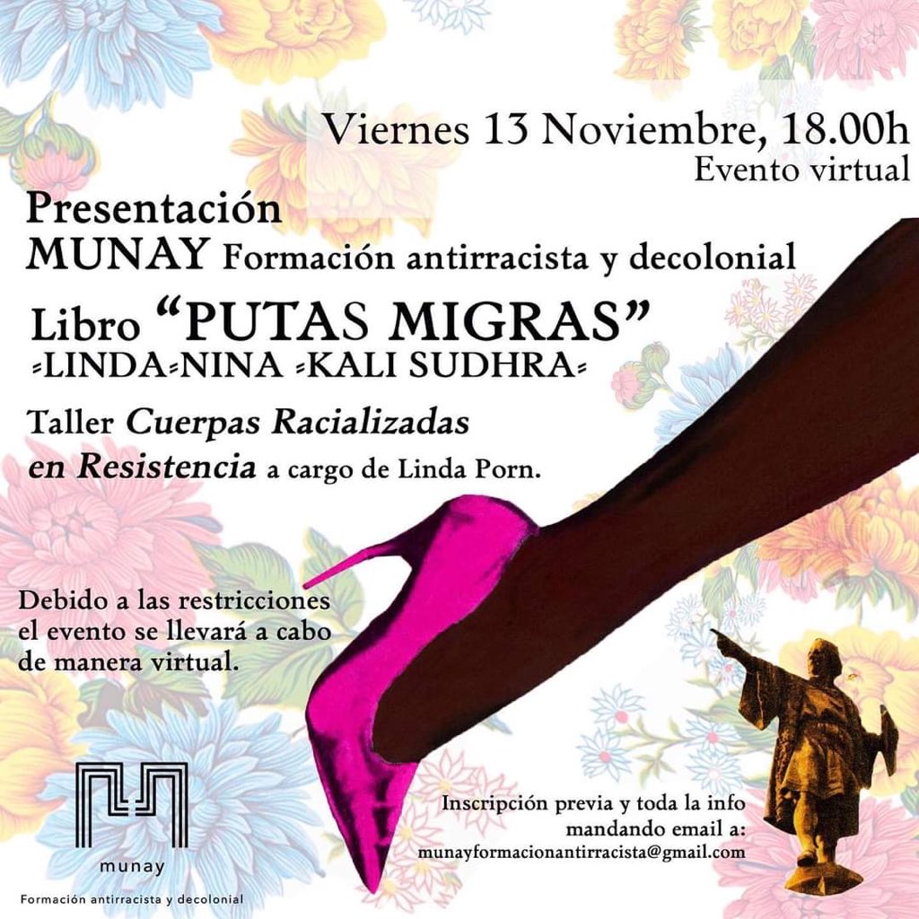 LindaIriane's tweet photo. Cuerpas racializadas en resistencia, curso de Linda Porn. Inscripción en: munayformacionantirracista@gmail.com y presentación de PutasMigras. Parte 4:
El feminismo blanco escribe en su cuarto propio y las racializadas no tienen máquina de escribir. Entre Woolf y Anzaldúa. https://t.co/6hXTmTkcvV