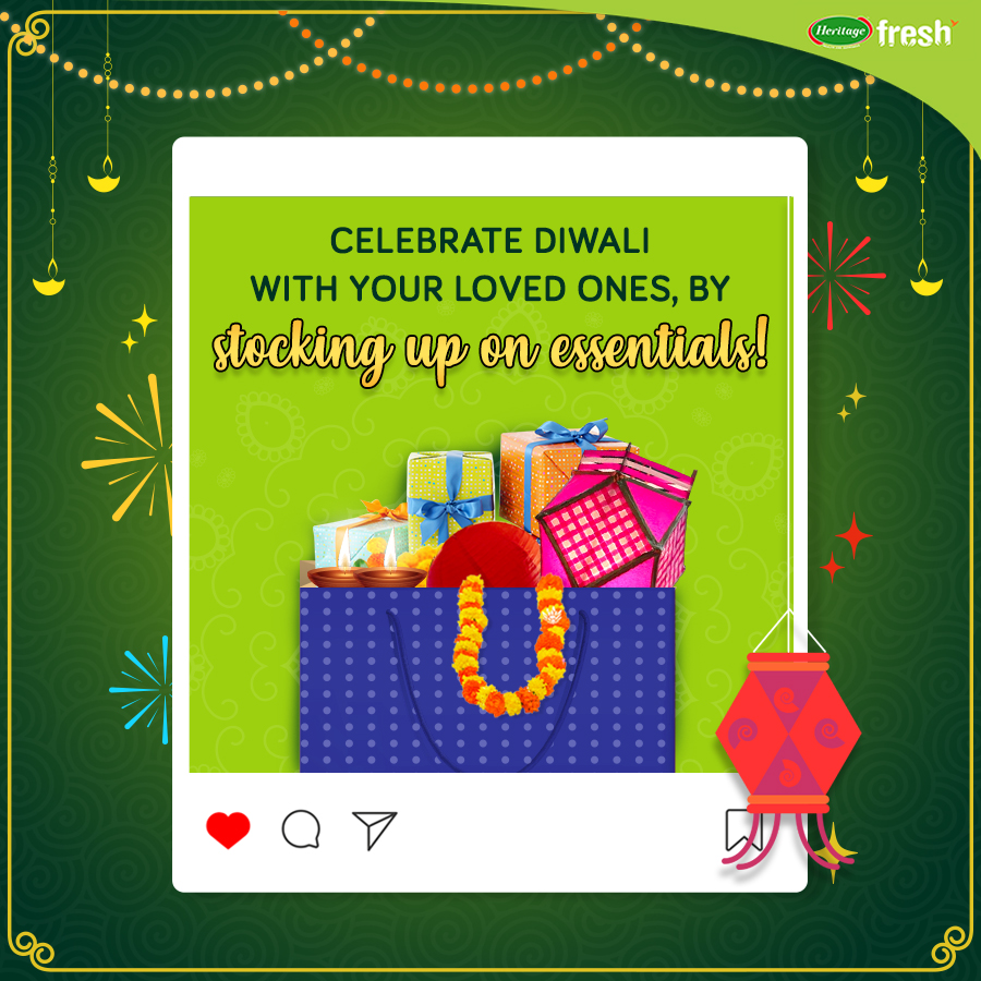 Heritage_Fresh's tweet photo. Keep your essentials stocked up for all your festive treats! Buy all your Diwali essentials from your nearest #HeritageFresh stores or order online from the Heritage Fresh App- https://t.co/7N4jYkYBtO

#GroceryShopping #OnlineShopping #FestiveShopping https://t.co/IKPt7BvjbB