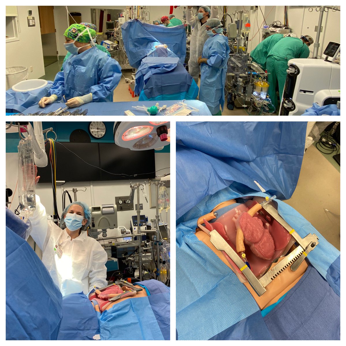 Ready to roll! Excited to simulate in the cardiac OR.  Strong prep work by our sim specialists and the cardiac surgery team to plan this event. @SuzJLane