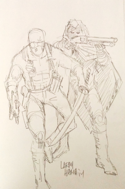 Jon_Thurmond's tweet photo. @Talking_Joe A little #Joevember extra that I know you & your listeners will appreciate, I asked Mr. Hama for this years ago. Told me he needed reference for Spook which I had (his first sketch of #FuryForce). #SnakeEyes #NotMoonKnightWithAShotgun https://t.co/TAHLylrLOa