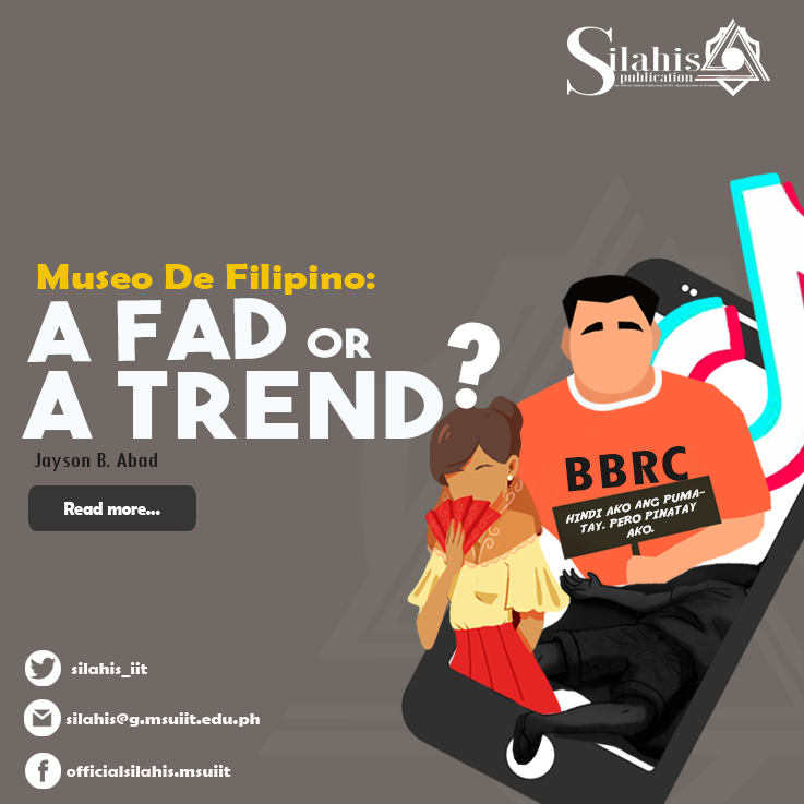TheSilahisPub's tweet photo. Have you watched any of #MuseodeFilipino videos on Tiktok? What do you think of this craze? https://t.co/t3iXEvbZFp