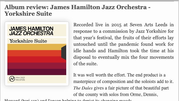 Massive thanks to <a href="/bebopspokenhere/">Lance Liddle</a> for the lovely review of 'Yorkshire Suite' 
.
lance-bebopspokenhere.blogspot.com/2020/11/album-…
.
#jazzmusic #bigband #bigbandjazz #jazzorchestra #jazzreviews #yorkshirejazz #jazzyorkshire #jazzleeds #yorkshire #yorkshiredales