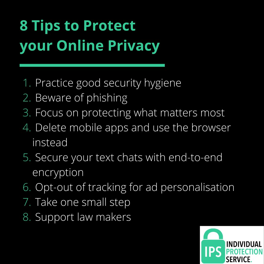 Check out our 8 Tips to Protect your #OnlinePrivacy. We've put together the first practises you can start doing to help protect yourself and others online #DataPrivacy. 
ipscommunity.co.uk/advice/8-tips-… 

#OnlineSafety #DataProtection #PersonalData 
#SafeOnline #DataSecurity #DataSafe