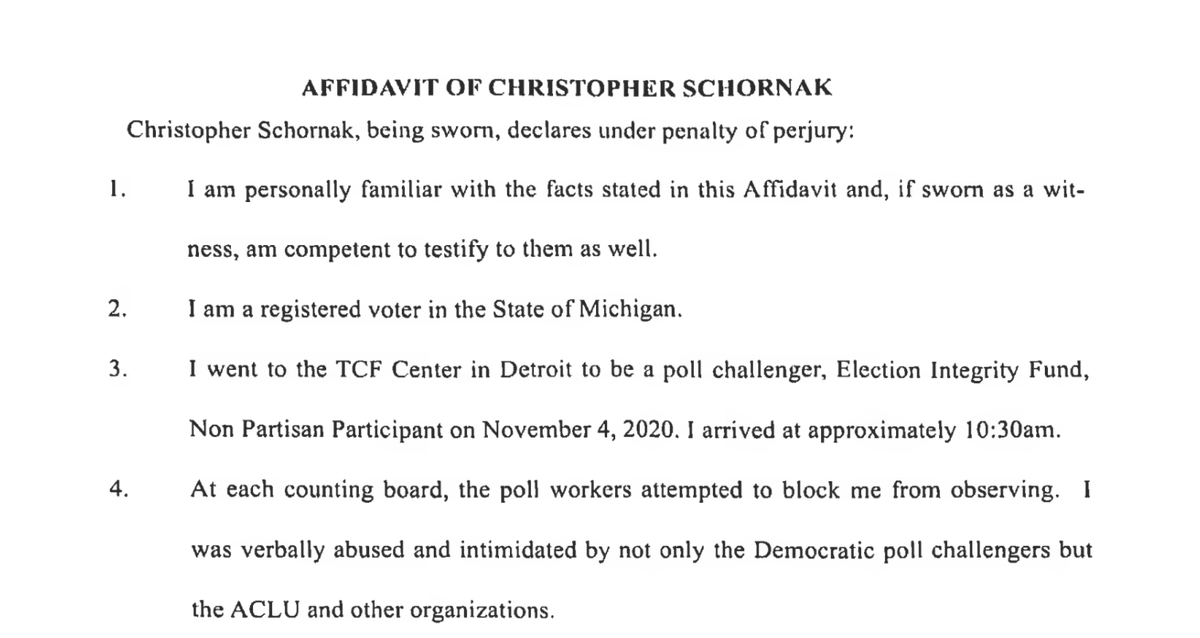 This person says he was a poll challenger for "Election Integrity Fund," not GOP. They do appear to have been credentialed, but it's worth noting this is the group created to cause havoc.