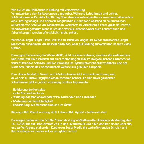 #HugoSagt #Corona #KMK #Gebauer #Laschet #HybridKannBedrohungKrassEliminierenSV #HKBKESV #fürOmaNichtCorona #Verantwortung 
#jetztreichts #HybridlernenHKBKESV
#VernunftRettetLeben #HugoSagtHybridRettetLeben
#DerKluegereSchuelerGibtNichtNach #TeamDrosten 
#TeamLauterbach #RKI