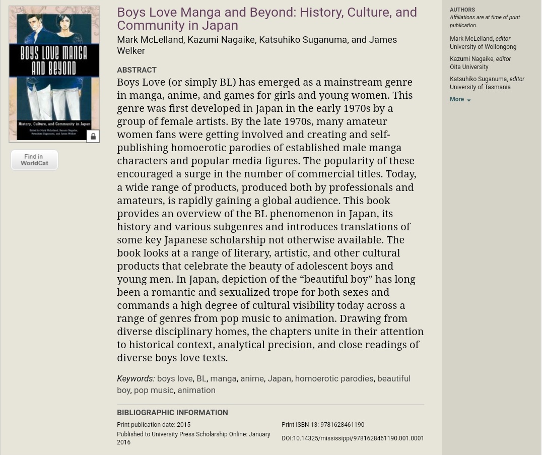 Someone said they'd rather believe in some academic journals and i decided to take a look on their abstracts. https://www.universitypressscholarship.com/view/10.14325/mississippi/9781628461190.001.0001/upso-9781628461190-chapter-1 