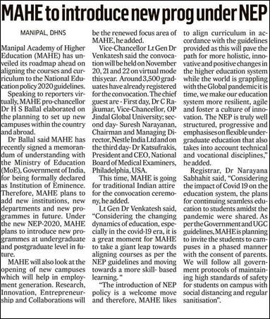 MAHE_Manipal's tweet photo. MAHE's - National Press Meet-10th November 2020 : More Coverages #manipal #mahe #InstituteOfEminence #education #healthcare #highereducation #international #PressMeet #healthcare #international #PressConference #coverage #morecoverage #NEP2020 #eConvocation #Newcampus #students https://t.co/Bzig898fSK