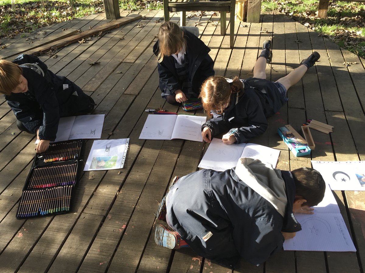 LaxtonJunior's tweet photo. What a beautiful morning to be learning outdoors! #LJSYearOne and #LJSYearThree continued their #InterFaithWeek activities this morning with an interfaith trail around the Woodland Garden and some drawing and naming of #symbolsoffaith. #LJSRE @IFWeek @IFNetUK @IOLOutdoorProfs https://t.co/ADZZY6SeNb